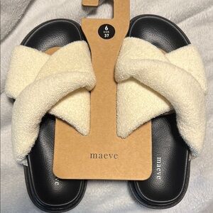 Anthropologie Cream and Black Sandals
